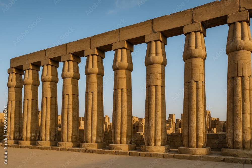 Fototapeta premium Luxor Temple Column Structure Overview