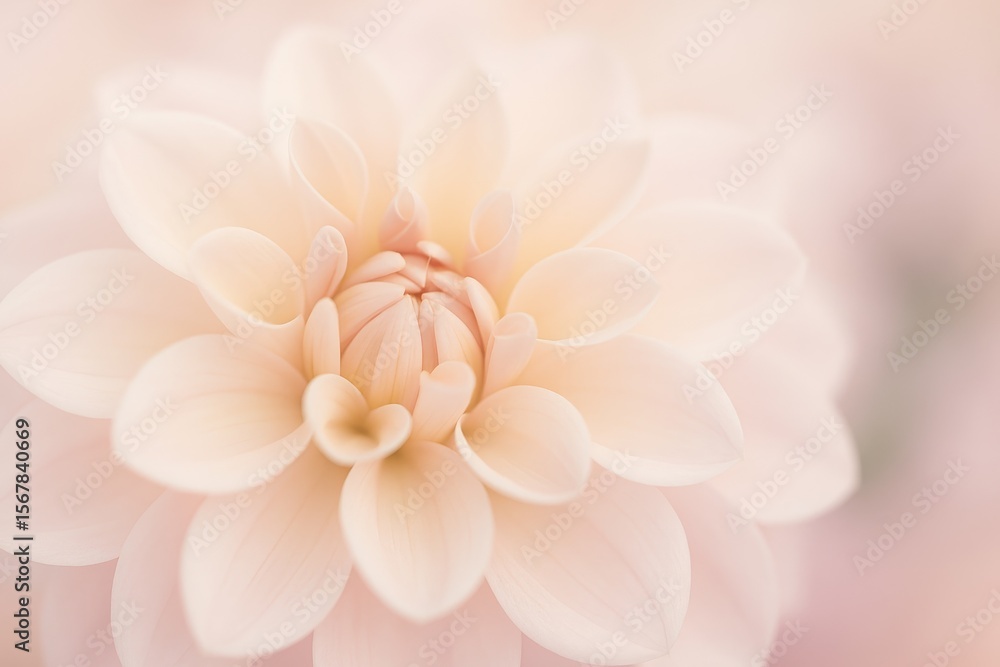 Close-up of a delicate flower showcasing soft pastel hues for a wedding card design Close-up of a delicate flower showcasing soft pastel hues for a wedding card design