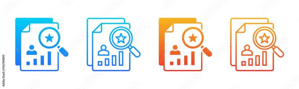 Fototapeta premium Performance Review icon sheet multiple style collection