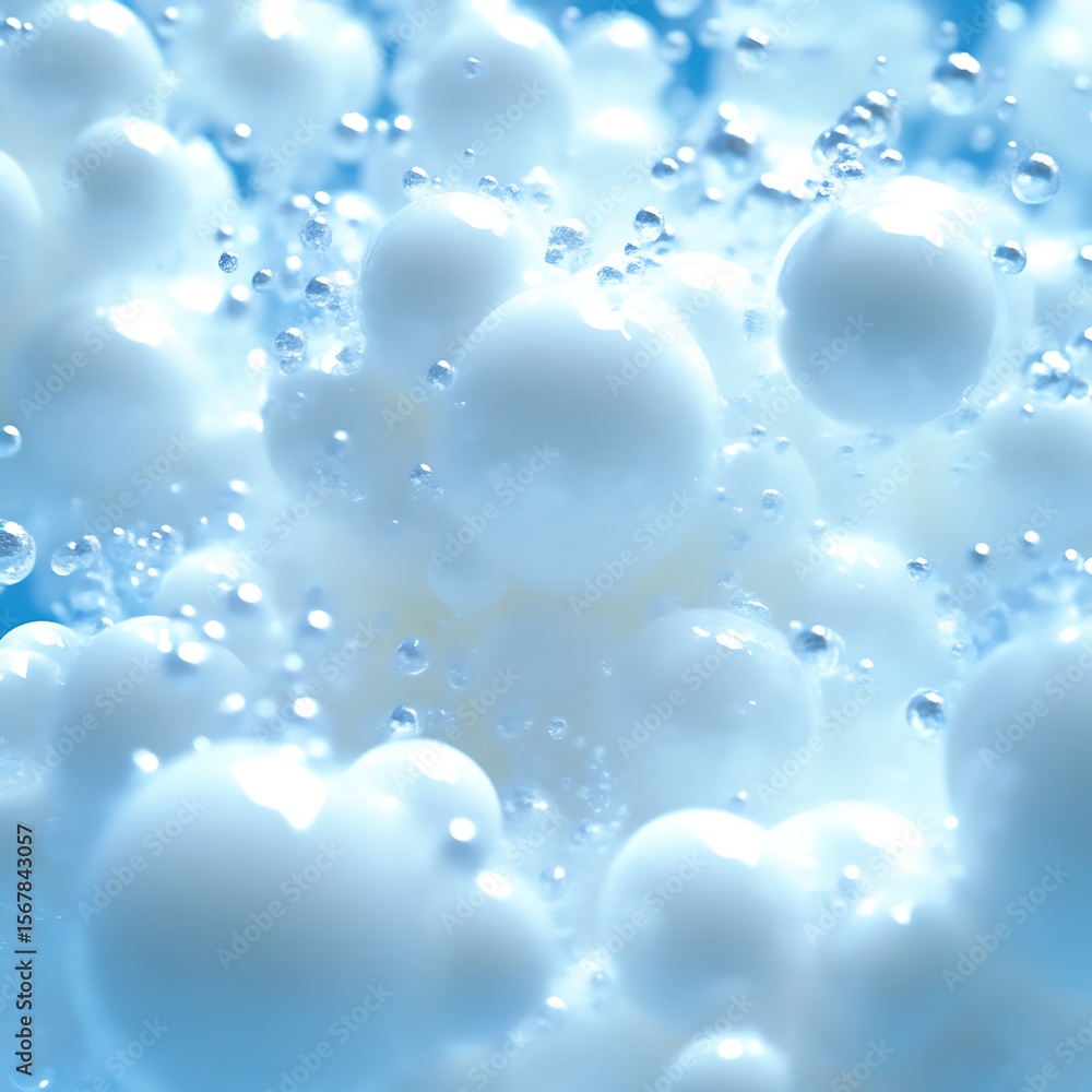 Obraz premium Close-up view of many light-colored bubbles.