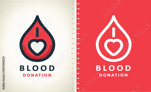 Blood donation logo. Drop of blood vector. Blood donation for analysis