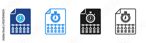 Time Tracking icon sheet multiple style collection