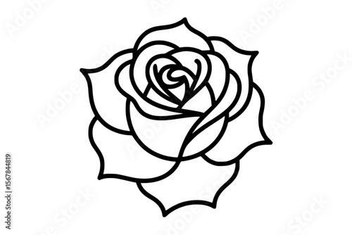 Stained Glass Rose – Minimalist Bold Line Art Vector  gENERATIVE ai