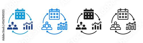 Capacity Planning icon sheet multiple style collection