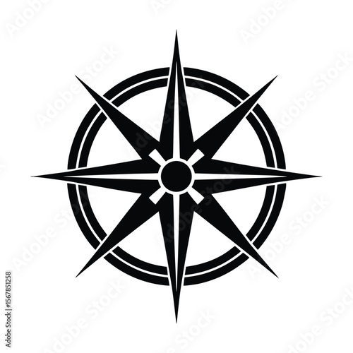 Compass Rose Cardinal Points Direction Icon Vector Illustration