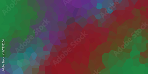 Colorful geometric mosaic illustration with gradated colors and crystalline structures suitable for diverse design projects