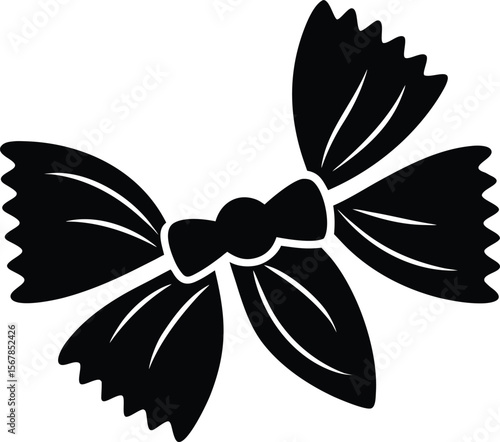 farfalle noodle on white background.eps