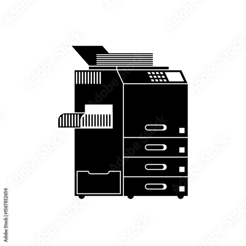 Copier icon. Large copier office machine symbol