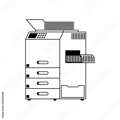 Copier icon. Large copier office machine symbol
