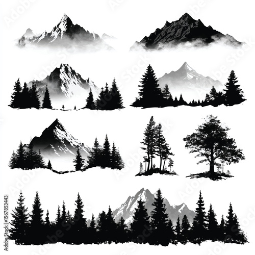 cascade mountain range silhouette