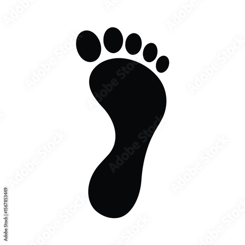 Minimal Footprint Curved Outline Toe Impressions Icon Vector Illustration