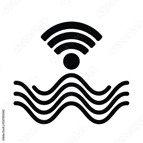 Simple Bandwidth Wave Form Data Flow Icon Vector Illustration