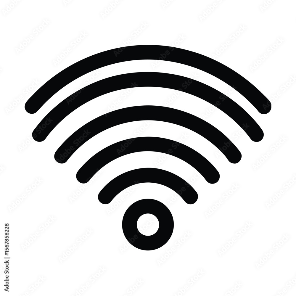 Simple WiFi Waves Curved Lines Radiating Pattern Icon Vector Illustration Simple WiFi Waves Curved Lines Radiating Pattern Icon Vector Illustration