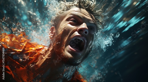 A swimmer diving into a pool for a competitive race