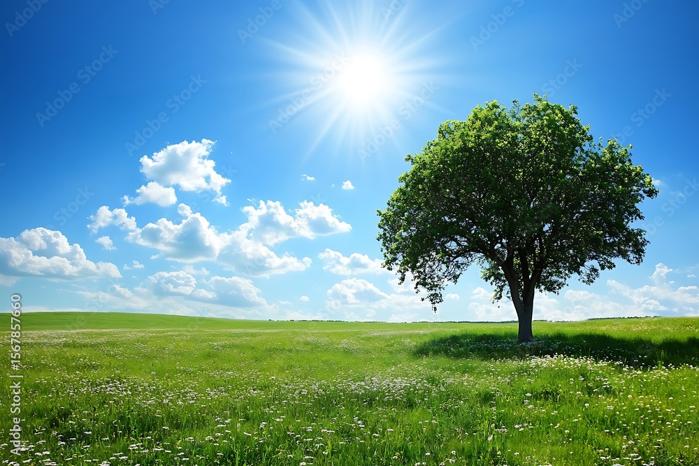 Obraz premium lonely tree on a field