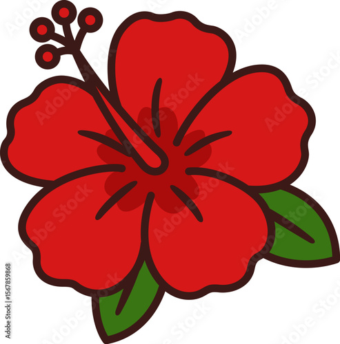 シンプルなハイビスカスの花のアイコン（Simple hibiscus flower icon）
