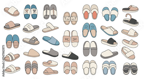 A diverse collection of comfortable indoor footwear styles for everyday relaxation and cozy home living