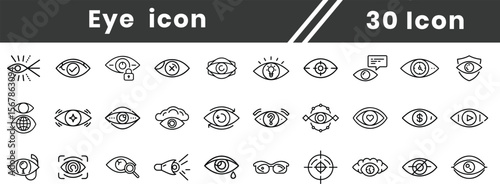 Eye, Eye symbol. Open eyes images. editable line icon set. Verification of personal data. Identity card icon animation. optometry, blinking, illustration, eyelash, simplicity,
