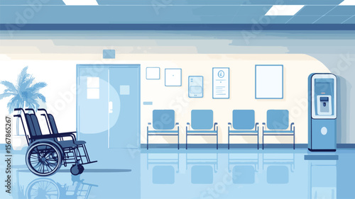 Spacious Hospital Waiting Area with Empty Chairs