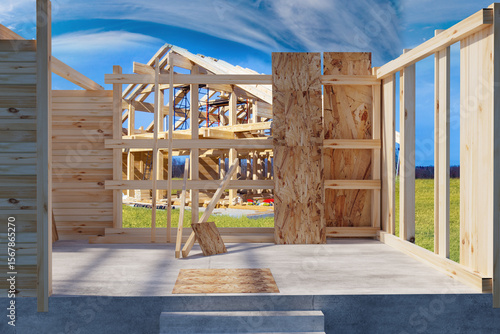 Construction wooden houses....
