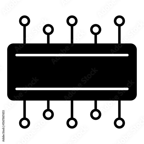 Micro chip icon isolated on white background