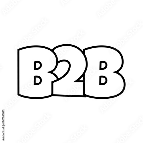 B2B line design illustration isolated on white background
