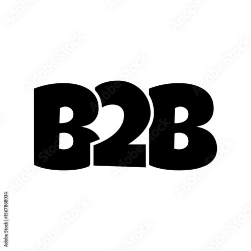 B2B business to business simple symbol design illustration
