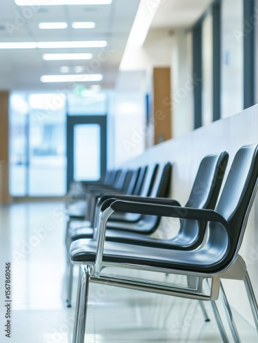 Background of waiting chairs while waiting for treatment in a quiet clinic