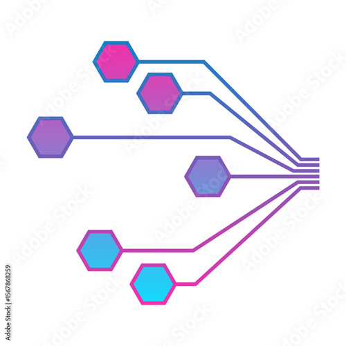 abstract elements of connectivity, futuristic aesthetic design vector illstration