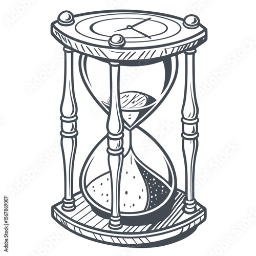 Antique hourglass sand timer vintage