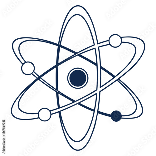 Atomic structure science symbol nucleus