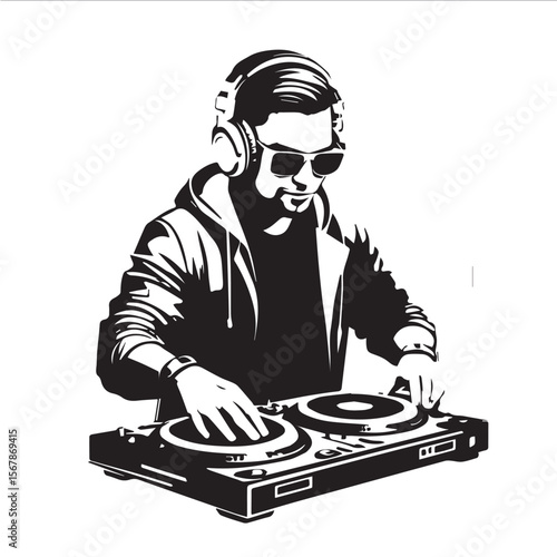 DJ Party silhouette