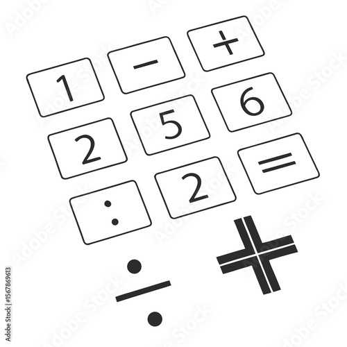 Calculator buttons and math symbols numbers arithmetic