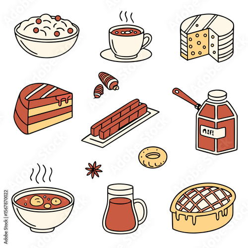 Comforting winter food assortment dessert drink