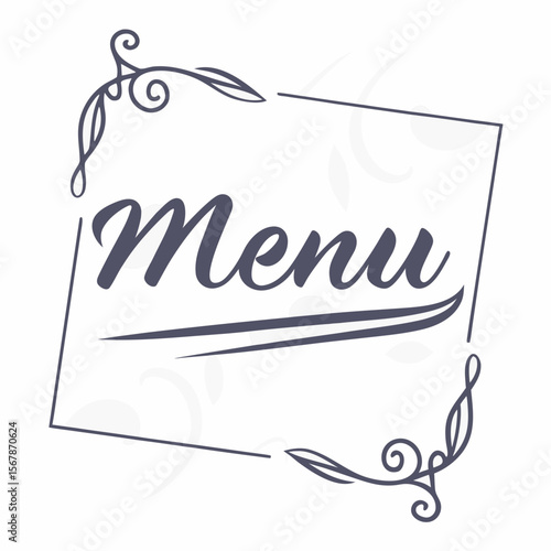 Elegant menu design with decorative borders lettering