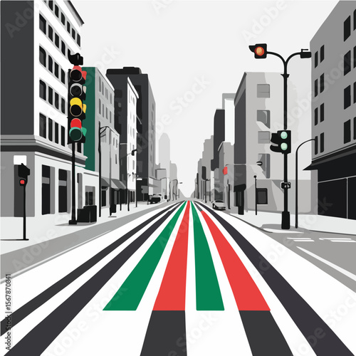 City Streetlight Road Logo Vector