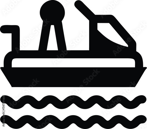 Pedal boat silhouette on white background watercraft