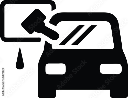 Person washing car window cleaning vector