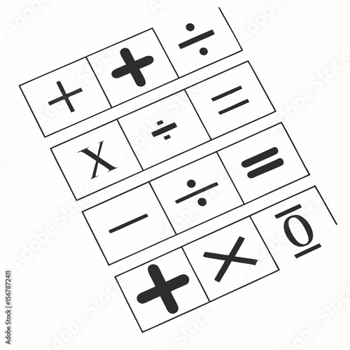 Mathematical symbols on white background arithmetic