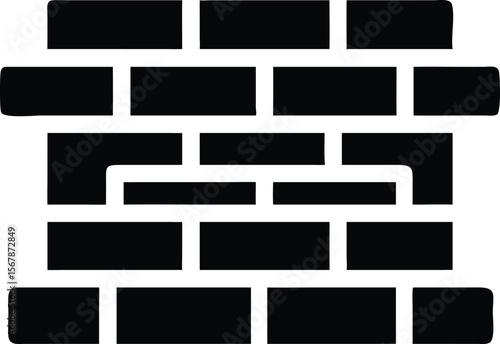 Textured Brick Wall icon, Surface pattern masonry