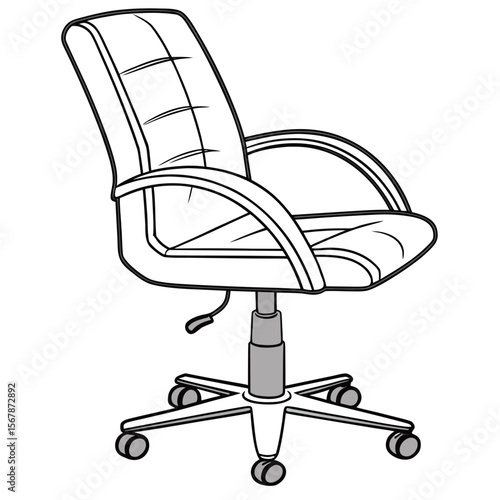 Padded office chair with wheels swivel chair rolling chair
