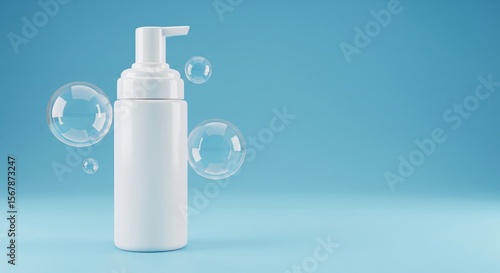 mockup, skincare, bottle, foam, clean