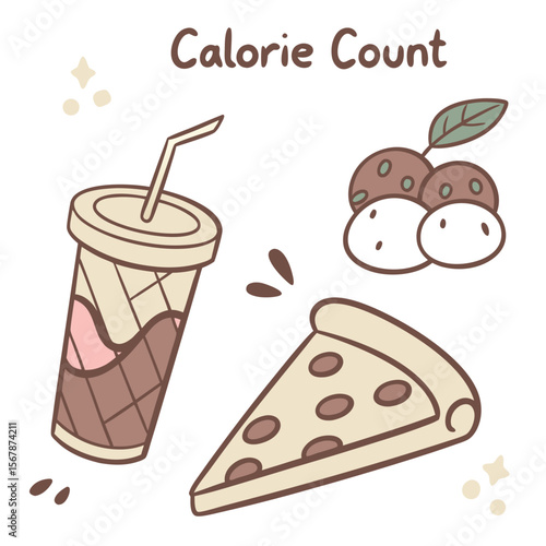 Pizza drink and mushrooms slice pepperoni