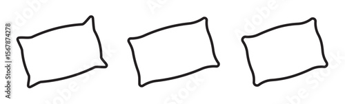 Pillow icon set.  Pillow icon liner vector set. Modern graphic pillow set black liner vector. thin line outline linear pillow symbol. pillow icons set isolated on white background. 