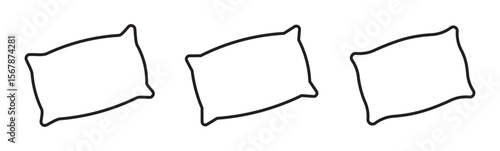 Pillow icon set.  Pillow icon liner vector set. Modern graphic pillow set black liner vector. thin line outline linear pillow symbol. pillow icons set isolated on white background. 