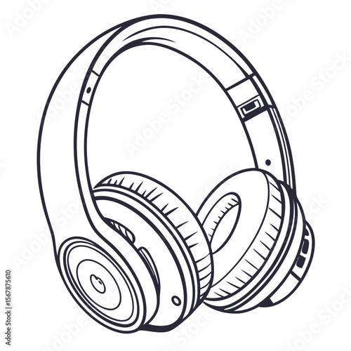 Stylized Headphones audio music