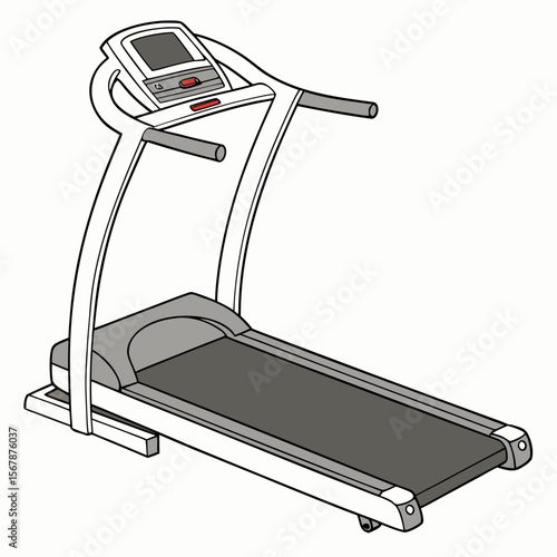Treadmill machine with console and handles exercise