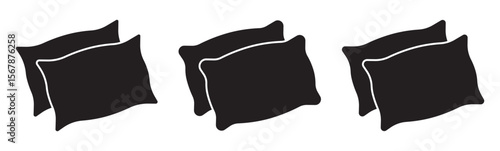 Pillow icon Vector logo set .  Comfortable fluffy pillow design vector. pillow icon vector design template elegant style. 