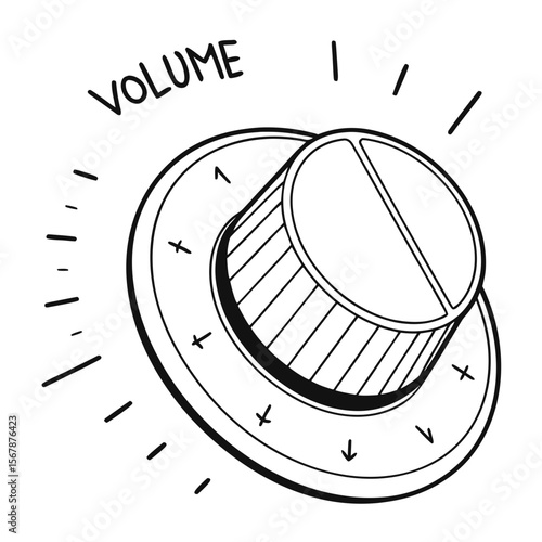 Volume knob illustration control sound