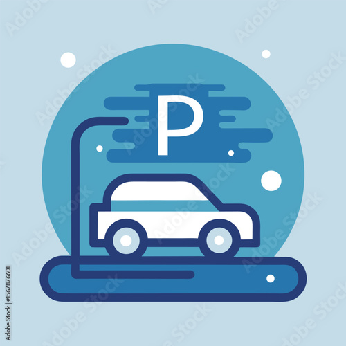 Wallpaper Mural Public parking space sign with vehicle Torontodigital.ca